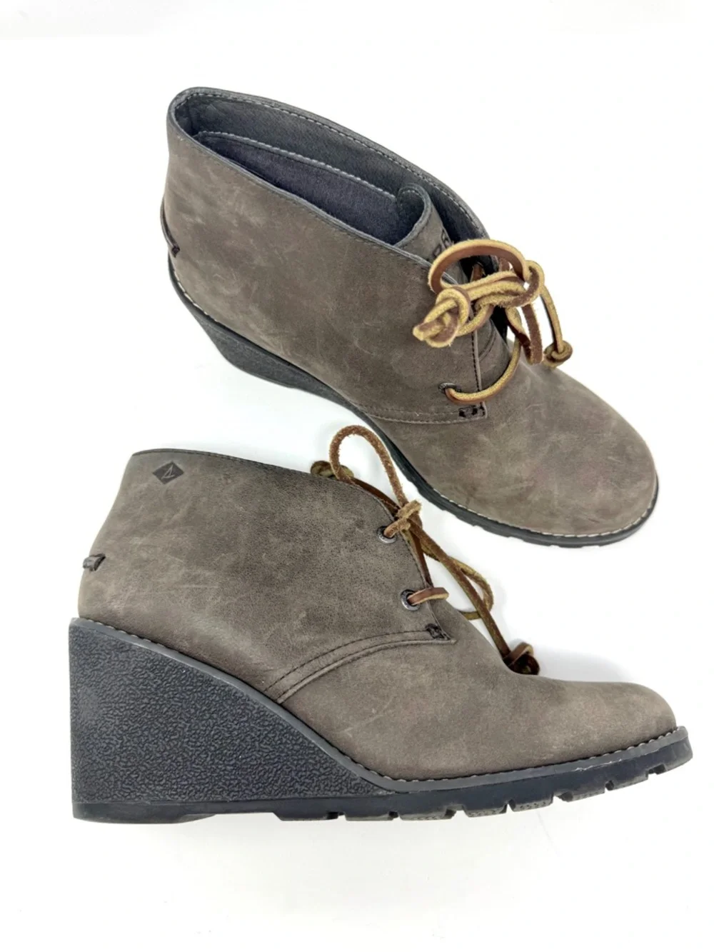 Sperry Women's Celeste Prow Wedge Ankle Booties - Gray Leather